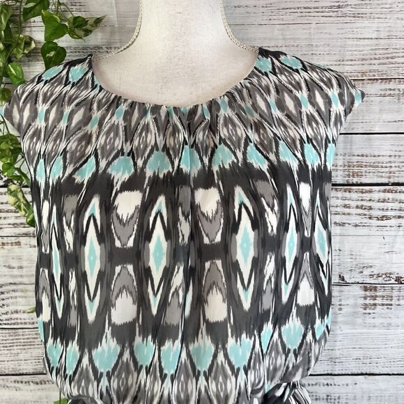 Robbie Bee Dress size 8 Blue Gray Sheer Straight Above Knee Wedding Guest Dinner - Picture 5 of 16